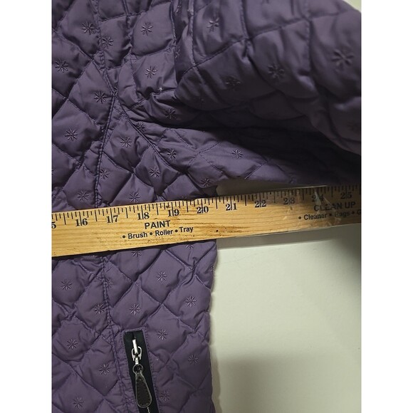 ! Eddie Bauer Jacket Womens L Purple Premium Goose Down Quilted Snap Light EB650 - Picture 3 of 10